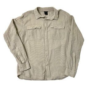 NAU Hemp Blend Gauze Lightweight Button Down Long Sleeve Shirt Men's Large